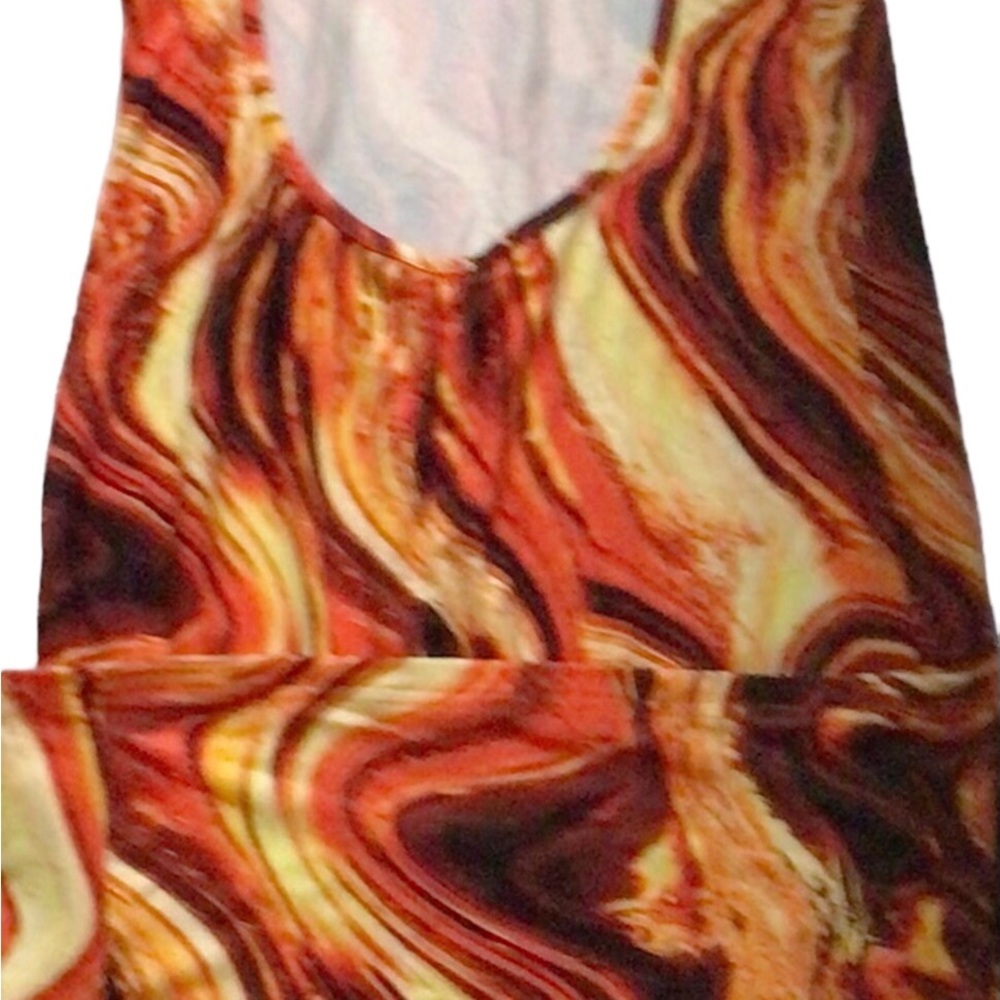 Shein Marble Print Body-con Maxi Cutout Dress - Picture 2 of 4